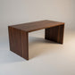 minimalist wood coffee table, hand made in america out of walnut grown and milled in ohio