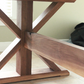 Walnut Craftsman Trestle Dining Table - Stunning Herringbone Table Top