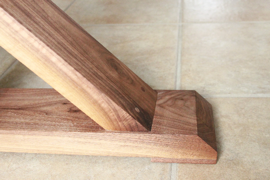 Walnut Craftsman Trestle Dining Table - Stunning Herringbone Table Top