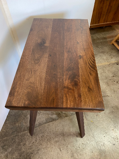 Mid Century Modern Desk with Figured Walnut Drawers