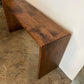 Hand made wood console table or entryway table in walnut with a modern waterfall design