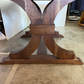 Stunning Herringbone Dining table with Solid Walnut Traditional Trestle Base