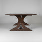 handmade walnut dining table with patterned herringbone table top trestle base, modern furniture, fine furniture, handmade in columbus ohio