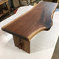 Modern Live Edge Walnut Trestle Bench
