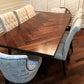 handmade dining table in columbus ohio, herringbone table, custom dining table columub ohio