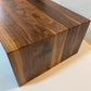 wide coffee table, large coffee table, handmade custom furniture columbus ohio, walnut waterfall coffee table, stunning waterfall table, modern designer coffee table