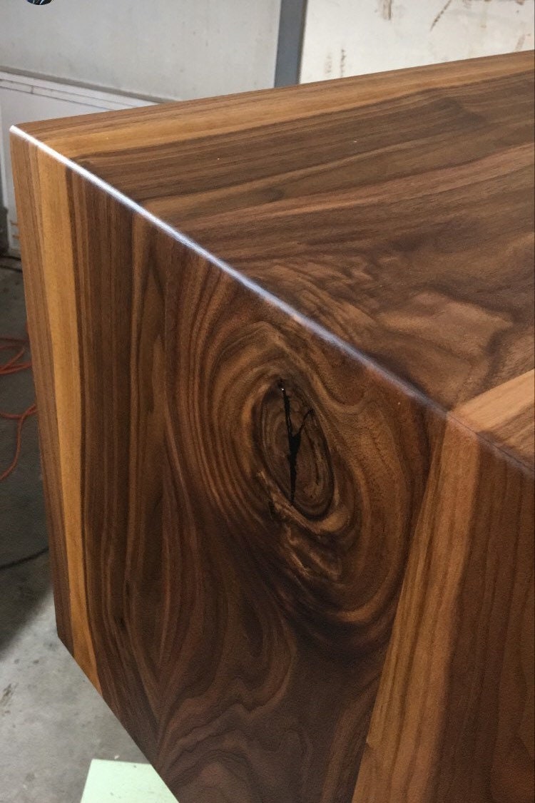 Wide Waterfall Coffee Table, Large Walnut Coffee Table