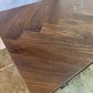 Stunning Herringbone Dining table with Solid Walnut Traditional Trestle Base