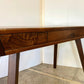 MCM Walnut Writing Desk With Push To Open Drawers