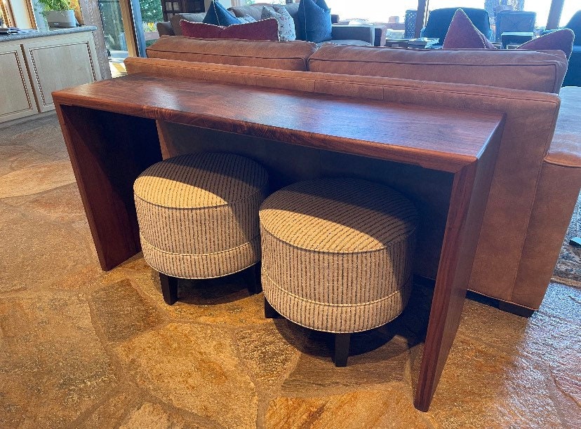 Modern Waterfall Console Table , Sofa Table or Waterfall Desk, Handmade in Solid Walnut