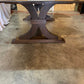 Stunning Herringbone Dining table with Solid Walnut Traditional Trestle Base