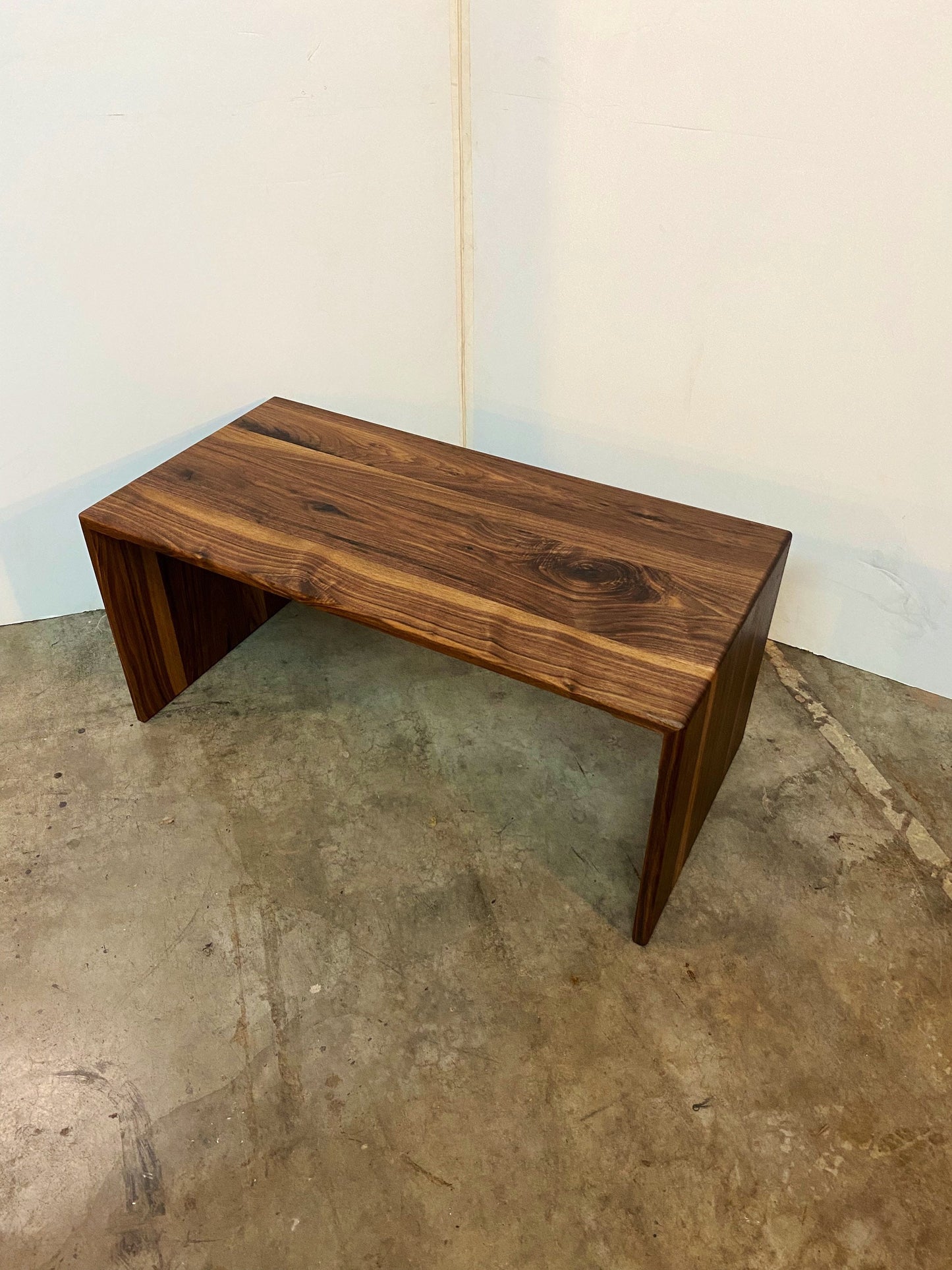 Modern Walnut Waterfall Coffee Table