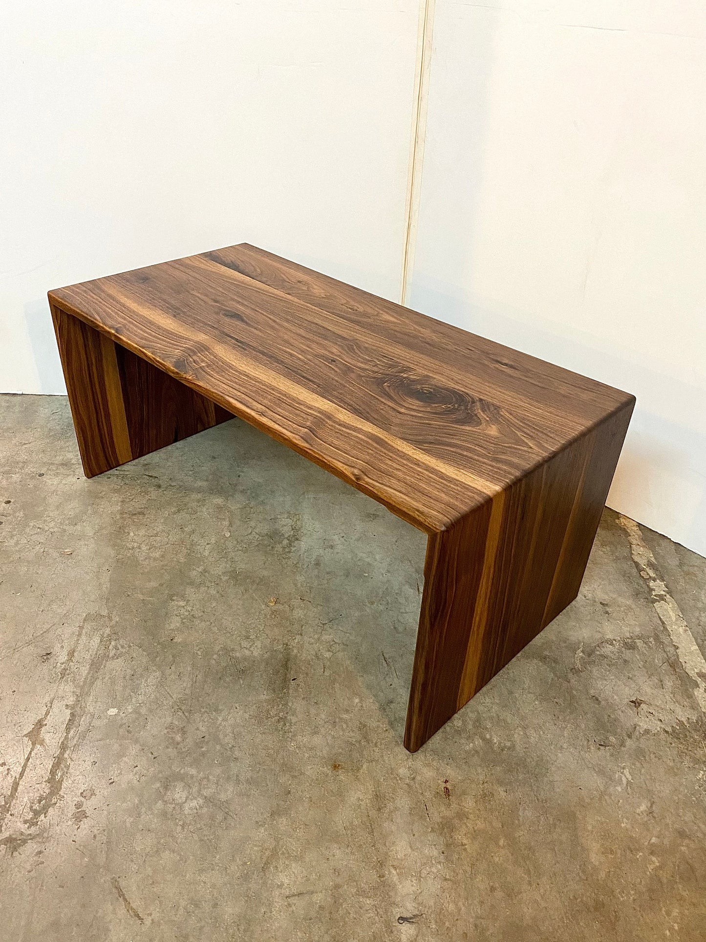 Modern Walnut Waterfall Coffee Table