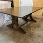 Stunning Herringbone Dining table with Solid Walnut Traditional Trestle Base