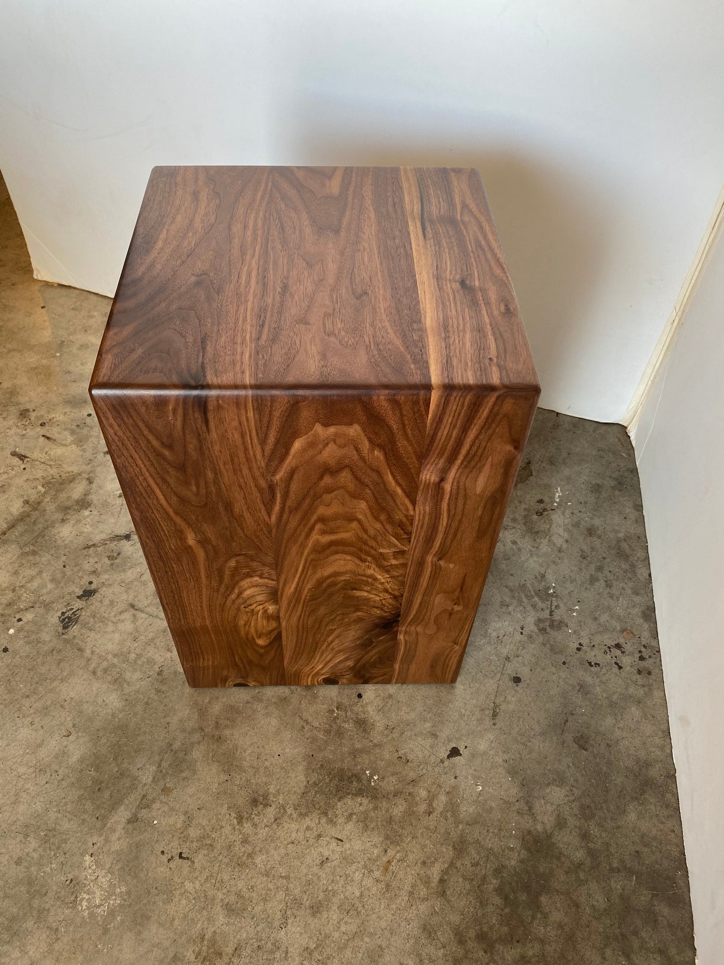 Modern Walnut Waterfall End Table or Side Table