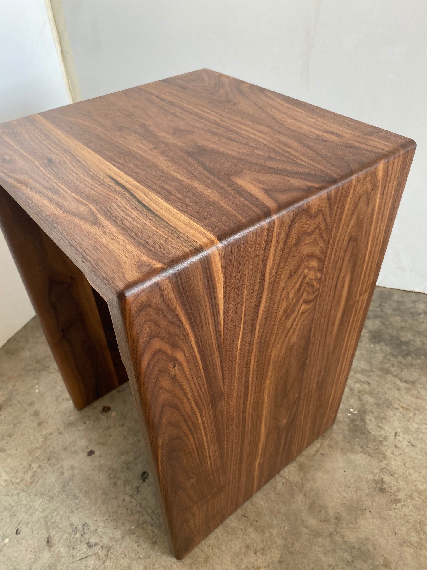 Modern Walnut Waterfall End Table or Side Table