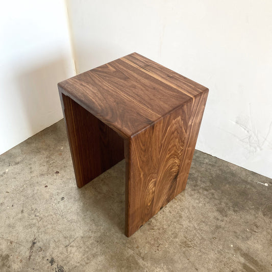 waterfall end table, waterfall sofa table, waterfall side table, modern walnut end table handmade furniture columbus ohio