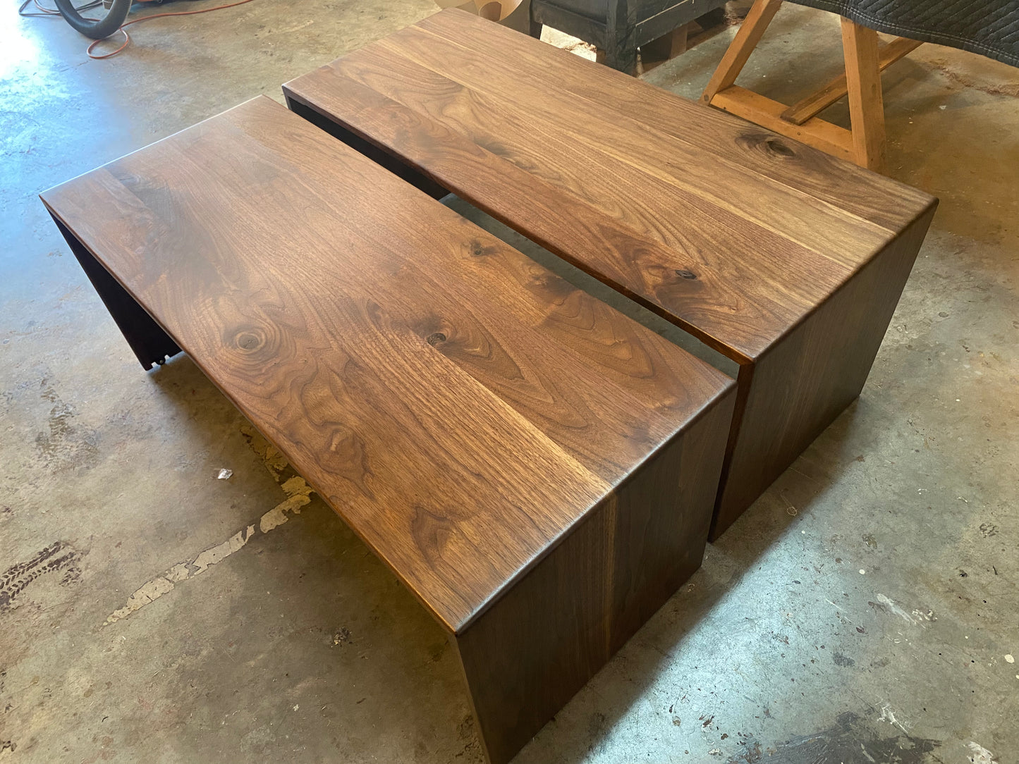 Modern Walnut Waterfall Coffee Table