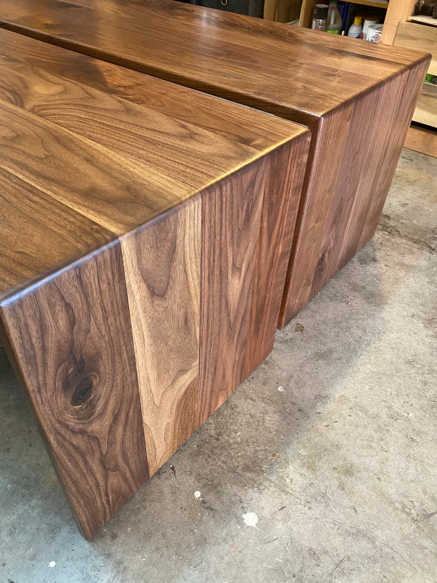 Modern Walnut Waterfall Coffee Table