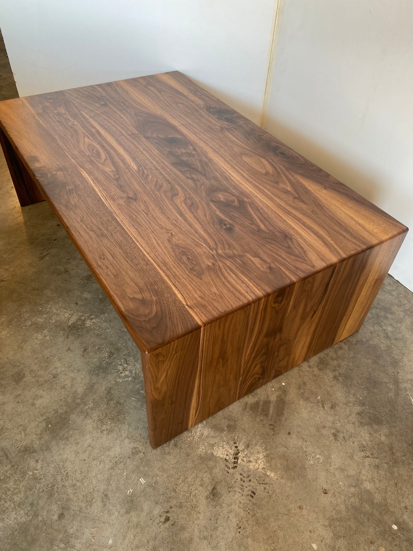 Wide Waterfall Coffee Table, Large Walnut Coffee Table