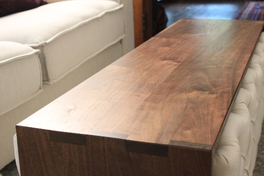 Large Walnut Ottoman Coffee Table - Custom Made To Your Ottoman | Wood Ottoman Cover