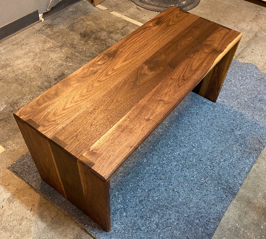 Large Walnut Ottoman Coffee Table - Custom Made To Your Ottoman | Wood Ottoman Cover