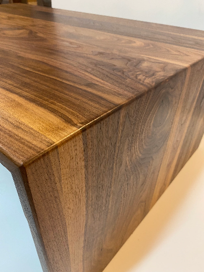 Wide Waterfall Coffee Table, Large Walnut Coffee Table